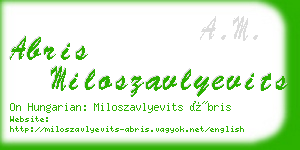 abris miloszavlyevits business card